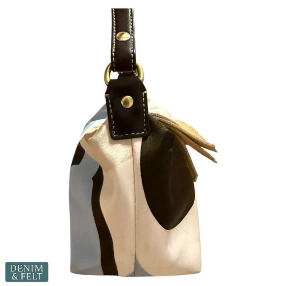 Coach Retro Soho Mini Hobo Bag Satin Brown Multicolor Logo Print Shoulder Purse - Picture 3 of 9